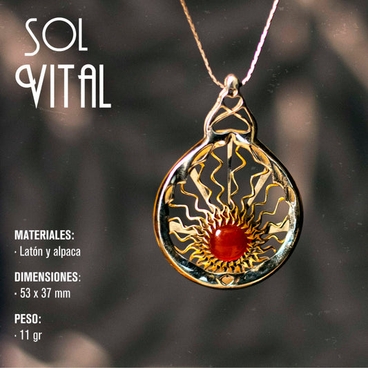 Talisman Sol Vital (Cornalina)-53x37mm- 11gr Energiza, Estimula la Creatividad
