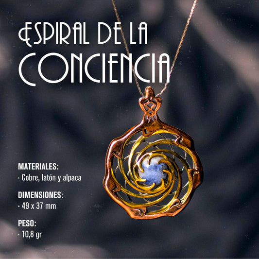 Talisman Espiral de la Conciencia (Sodalita) 49x37mm 10,85 gr Claridad Mental, Crecimiento, Transformación
